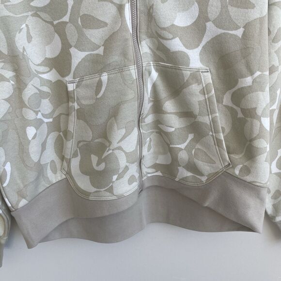Adidas Girls Beige Camo Zip Up Hoodie Sweatshirt 3 Striped Size XL (16) - Picture 6 of 8
